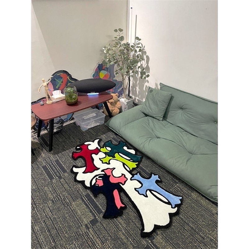 Carpet American Trendy Irregular Household European and American Light Creative Bedside Bedroom Floor Mat 250321