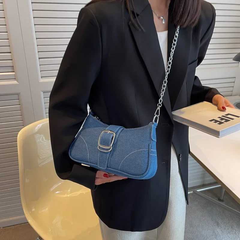 Womens new fashion Cross-shoulder bag shoulder denim bag small design Y2K exquisite jeans bag Y250320
