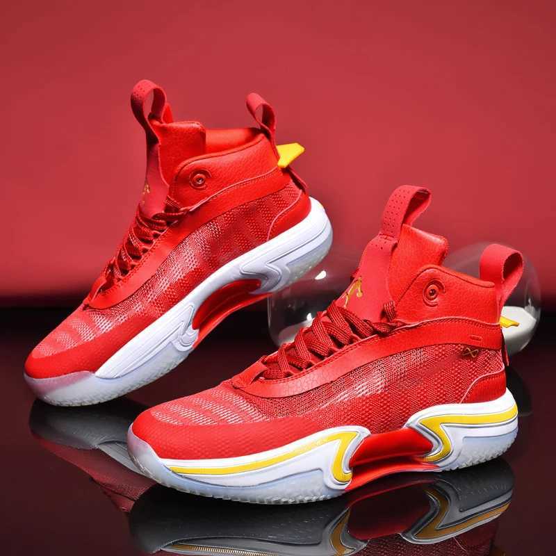 basketball Mens shoes solid shoes mens boots non-slip wear-resistant ankle protection breathable mesh student sports shoes