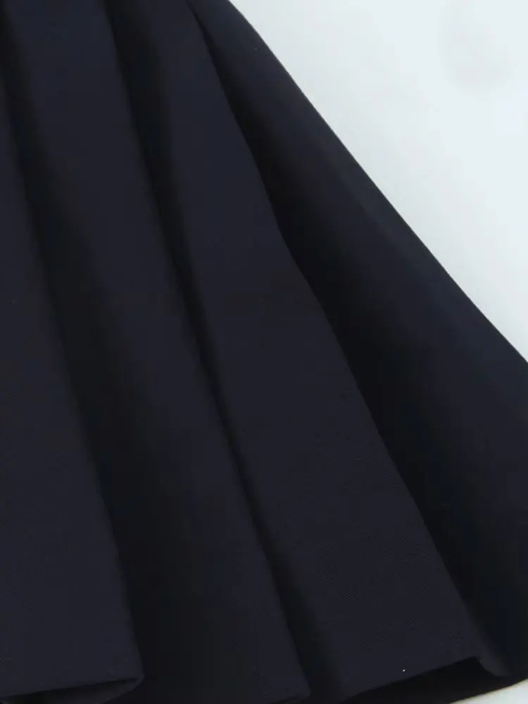 TRZA pleated mini dress with side loops suitable for women halter neckline back zipper womens clothing fashionable 250320