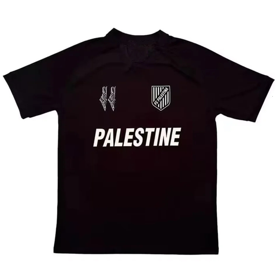 Mens Shirts Outdoor Sports Wear Palestinian Black Football Jersey Fashion Breathable Quick Drying rens Tshirt Womens Tops 250321