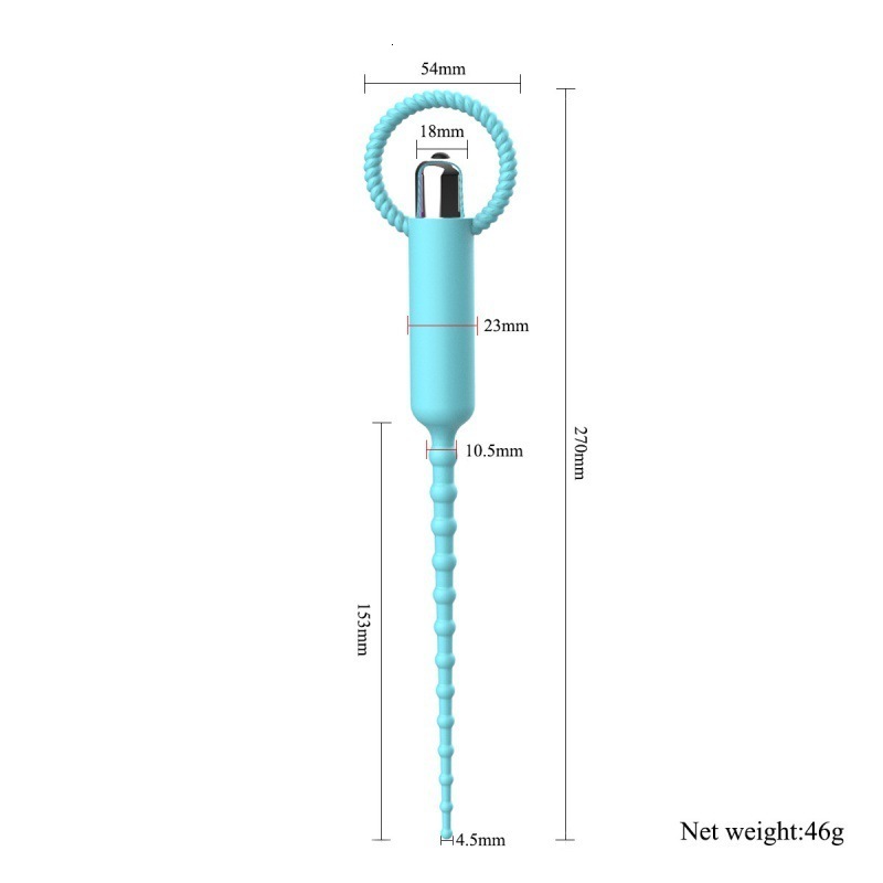 Vibrating Penis Plug Urethral Sound Dilator Urethral Stretching Catheter, Silicone Urethral Vibrator Sounding Sex Toys for Men Y18102605