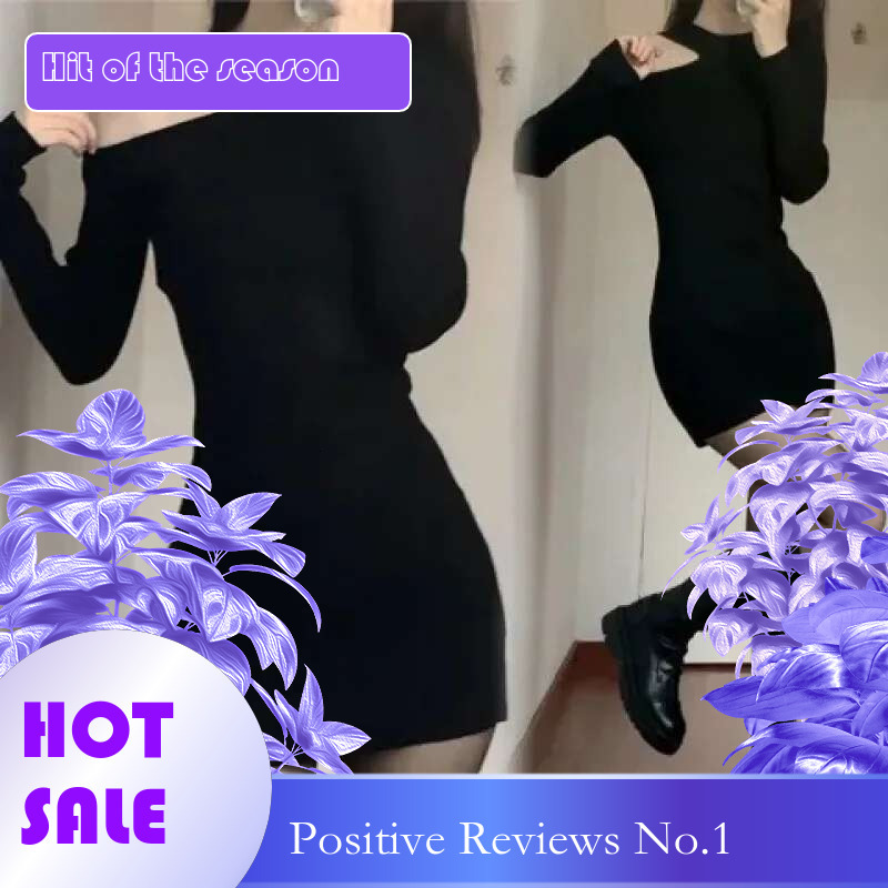 Dongdumaoyi Bodycon Off Shoulder Gebreide Jurk Slim Fit Stretch Kokerjurk Voor Lente Herfst