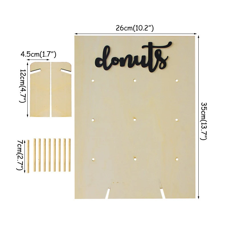 DIY Wooden Donut Wall Rustic Wedding Decoration Table Donut Party Decor Shower Anniversary Birthday Event Party Favor 250318
