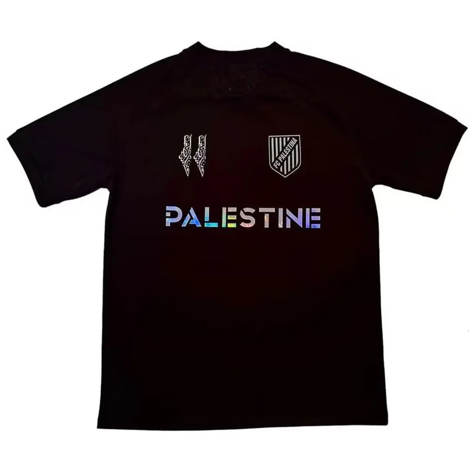 Mens Shirts Outdoor Sports Wear Palestinian Black Football Jersey Fashion Breathable Quick Drying rens Tshirt Womens Tops 250321