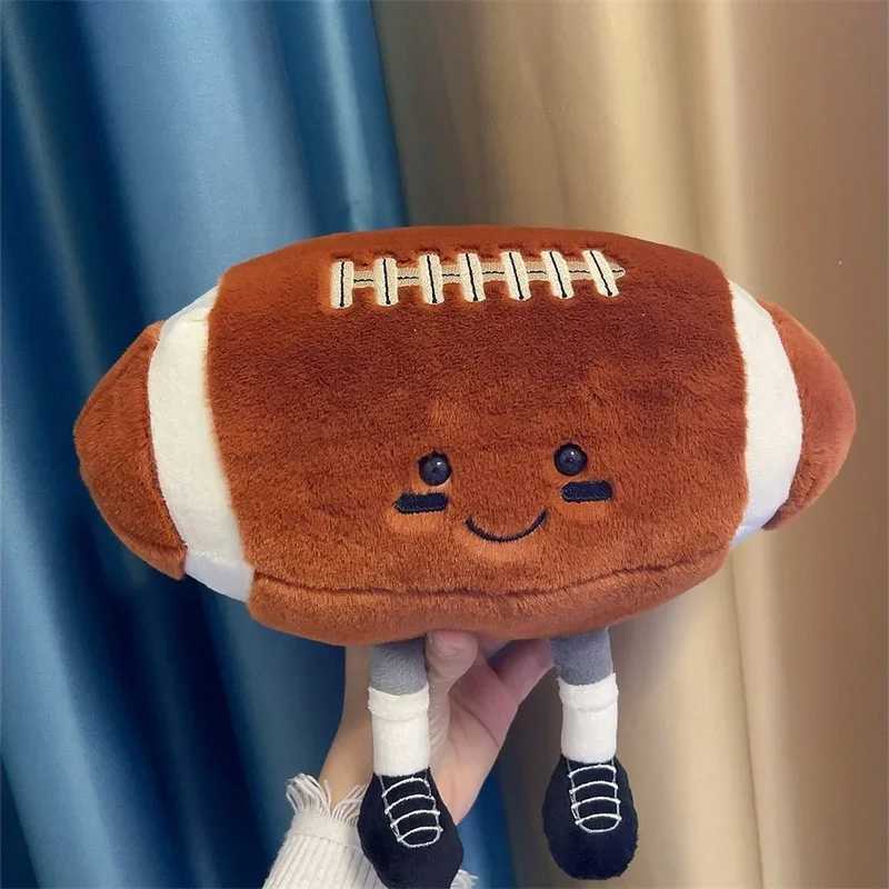 18CM Kawaii Rugby Plush Toys Cute Holiday Series Stuffed Creative Ball Dolls With legs Pillow Rugby Player Home Decoration Gift X250322