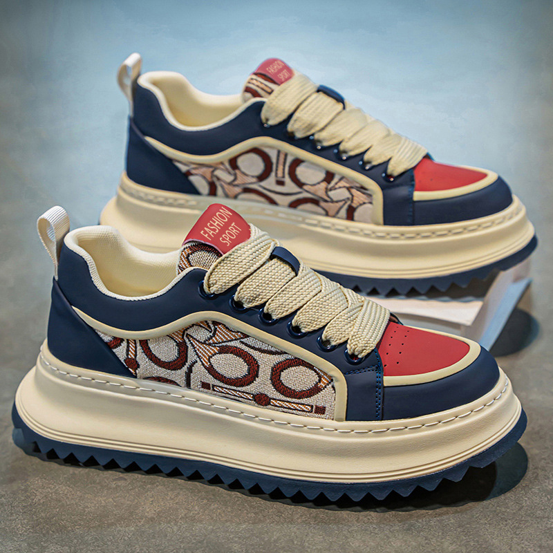 hot Men 2025 spring and summer new fashion comfortable soft sole low top board embroidery color contrast casual shoes