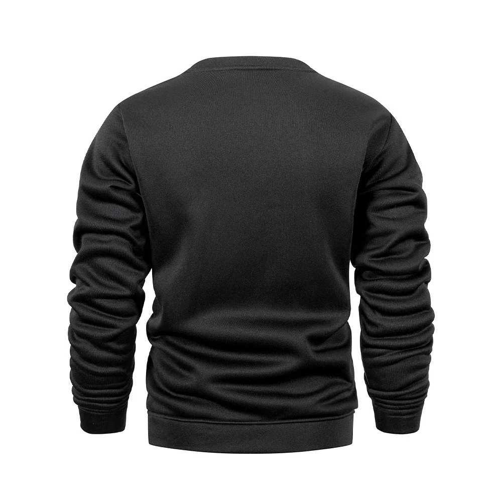 New Mens Sweater Spring Autumn Round Neck Long Sleeve Pullover Casual Sports Sweatshirt High Quality Solid Color Fleece Coat W251027