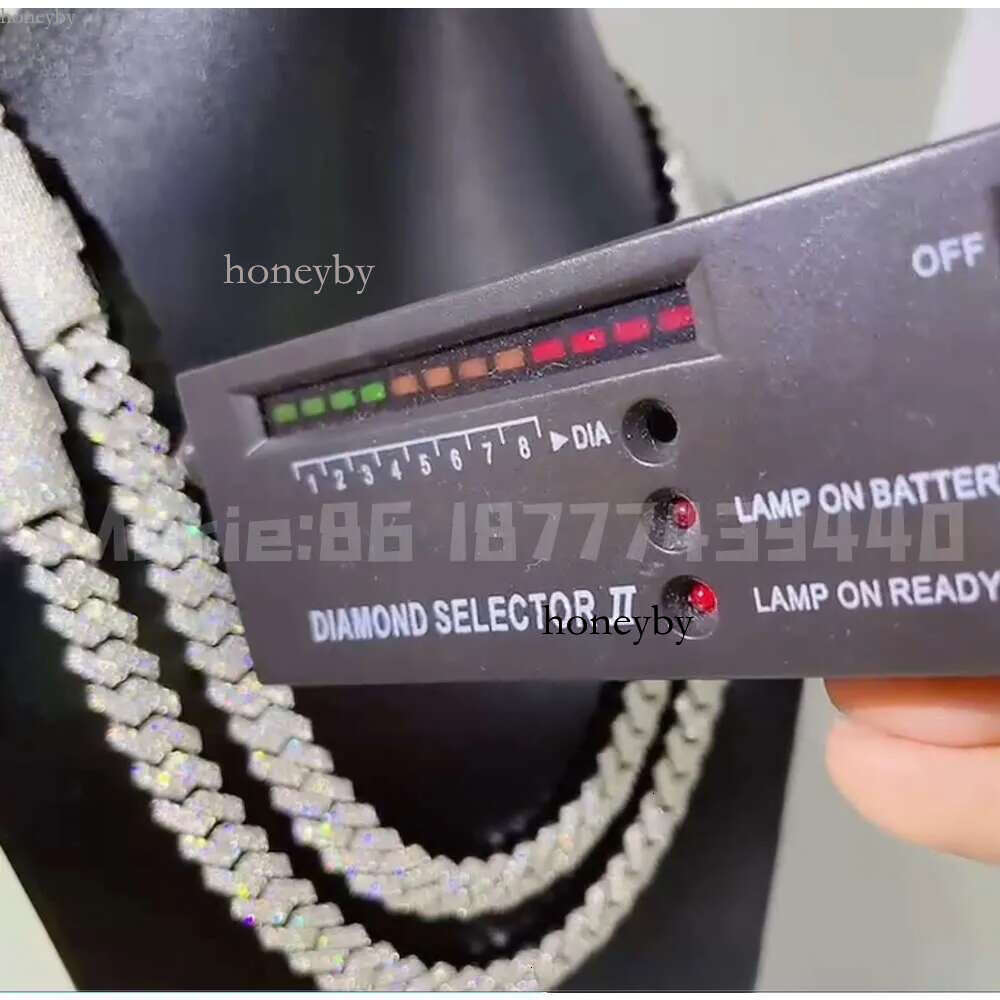 Pass Tester 10mm Width S Hip Hop Necklace Vvs Moissanite Dia Iced Out Cuban k