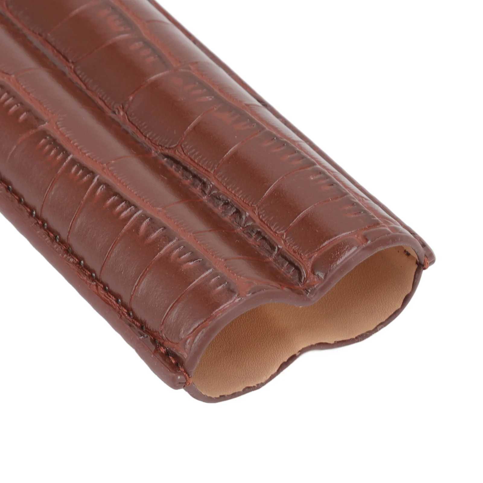 Leather Travel Cigar Case with Cigar Clipper Wear Resistance Portable Cigar Holder Protective Case for 2Pcs Cigars Office PartyC250322