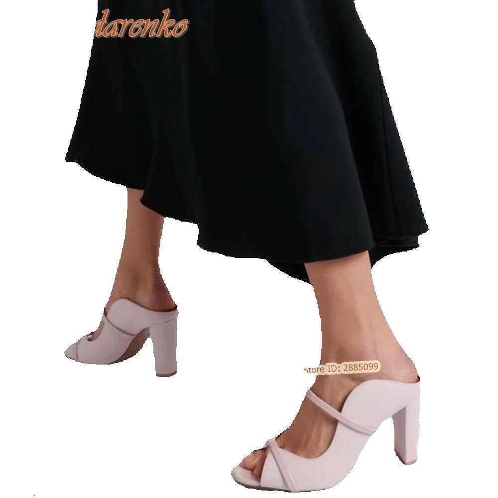 Wedge Heels Straps Peep Toe Chunky High Heels Solid Slip On Hollow Women New Shoes Summer Party Designer Sandals Fashion Big Size
