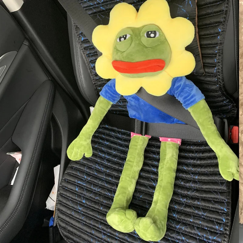 Truly authorized Pepe Frog Sad Sunflower Doll Lonely Plush Toy Big Eyes Mouth Green Gift in 250319