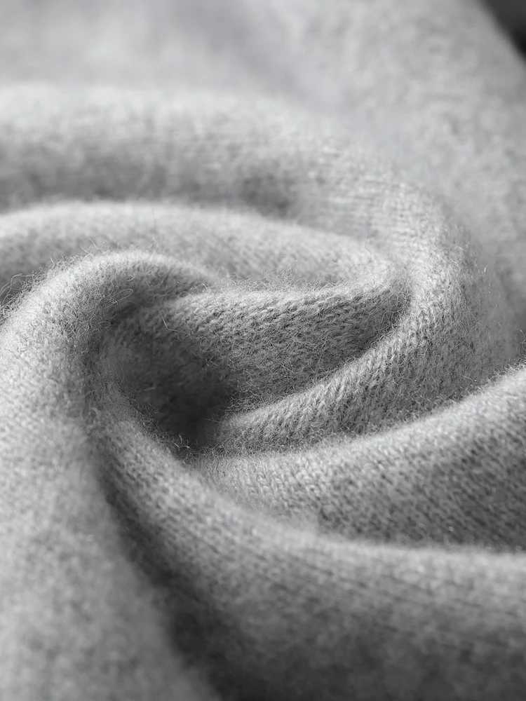 Mens 100% cashmere sweater set plain collar zipper floral cashmere pants autumn and winter thick high-quality cashmere knitted top W250322