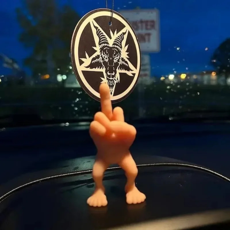 Middle Finger Desktop Decorations 3d Printed Figure with Legs Funny Hand Gesture Resin Creative Ornament Sculpture 250318