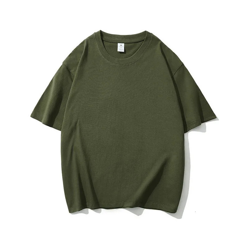 100% pure cotton T-shirt mens short sleeved fashion trend white and black clothing T-shirt womens summer top 250321