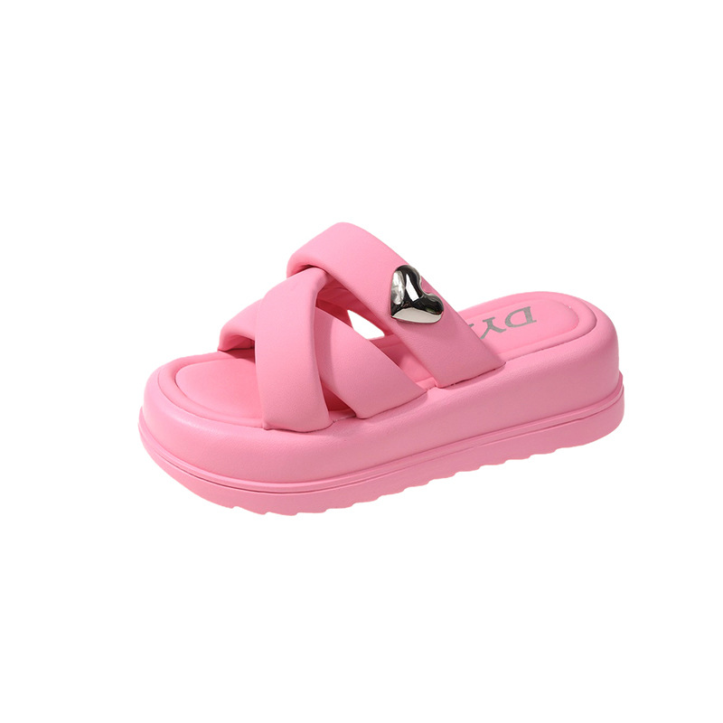 Round toe single shoes Designer Slipper free Shipping Sandals thick soled sandals straight shoes small sponge slippers