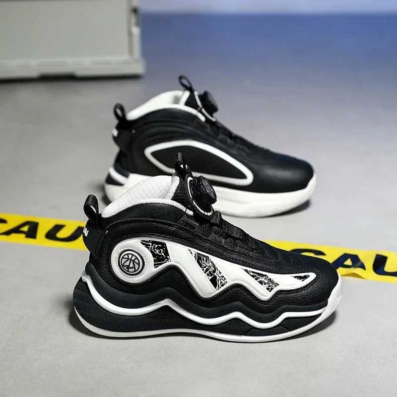 High quality 31-39 elastic and wear-resistant buckle basketball shoes for children suitable for boys non slip casual sports X250322