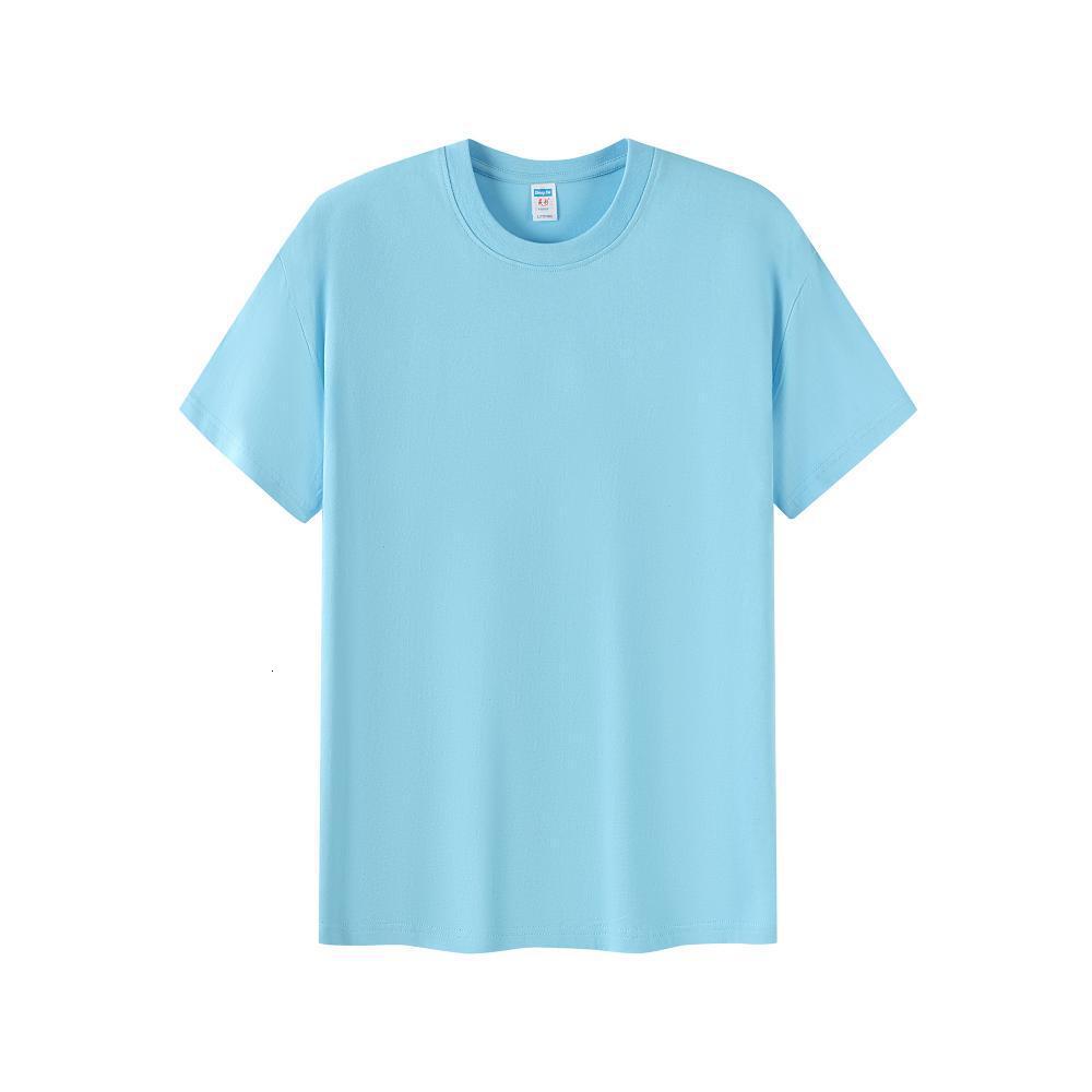 Combed pure cotton advertising shirt men's T-shirt short sleeved promotion school uniform event training conference round neck