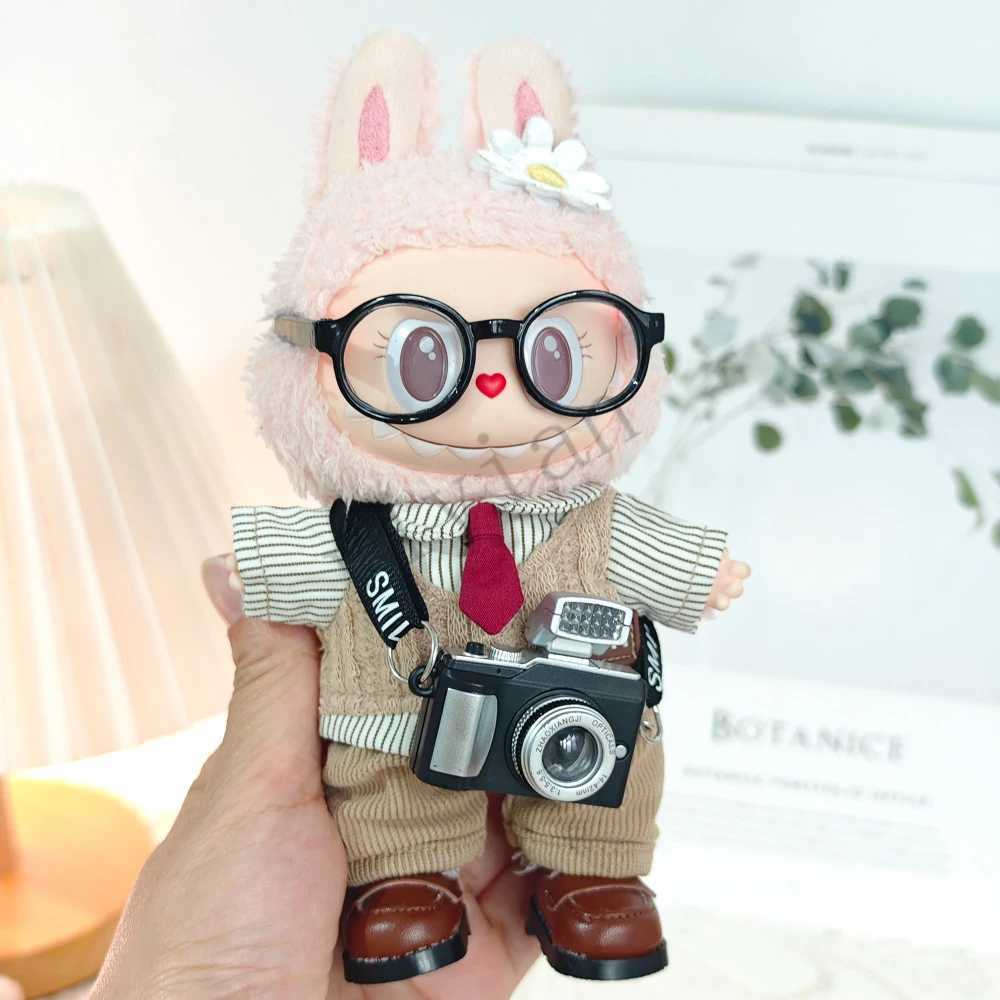 DollS Clothes Outfit Accessories For 15-17cm Labubu College sle shirt sweet cool sle leather skirt Camera shoes Clothing Z250322
