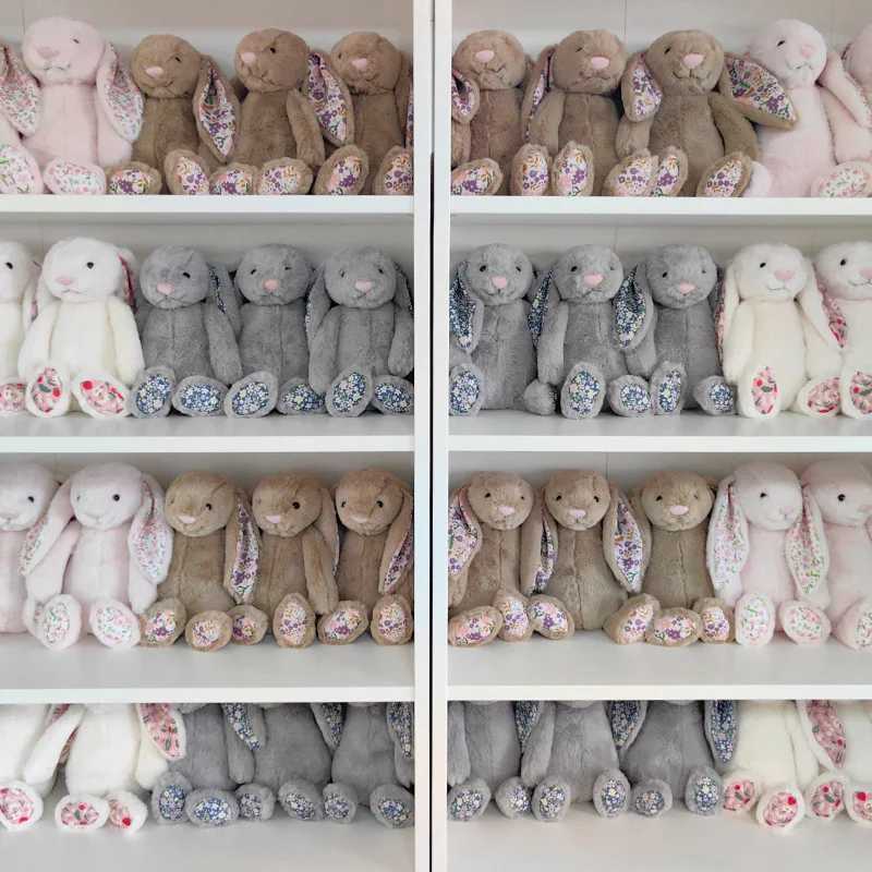 Bonnie Rabbit Flower Ear Plush Toy Rabbit Stuffed Doll Kawaii Room Decoration Toy Soft Sofa Mat Childrens Birthday Gift X250322