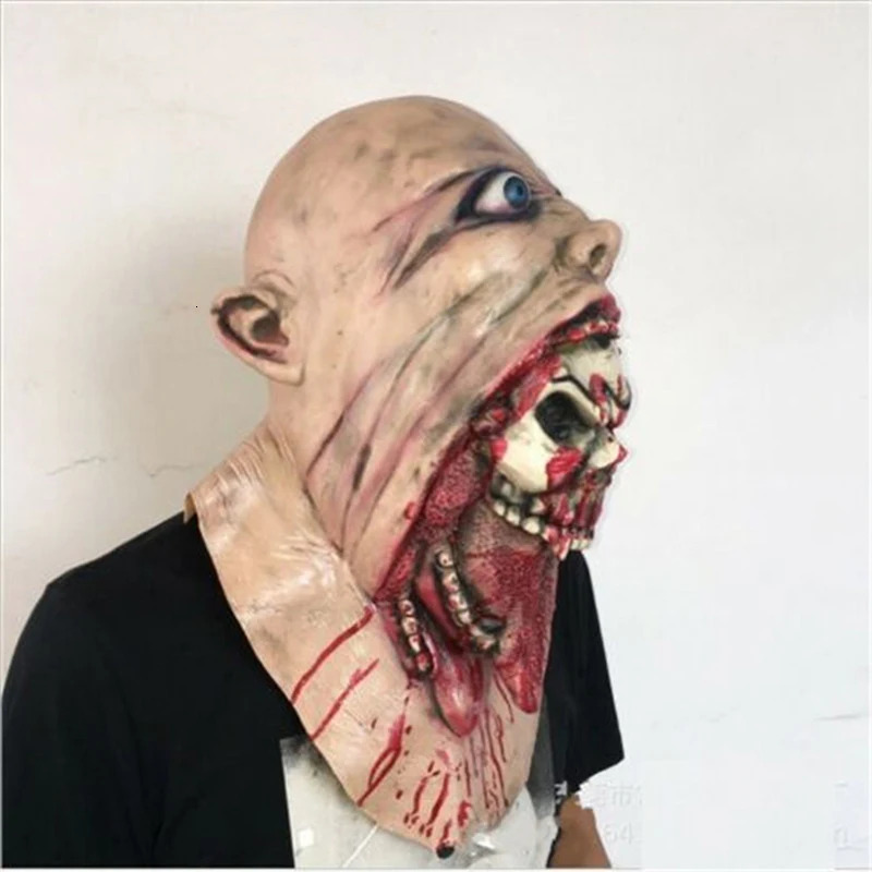Zombie Mask Creepy Halloween Props Scary Realistic Face Mask Adult Party Cosplay Costume Props Horror Infected Zombie Masks 250321