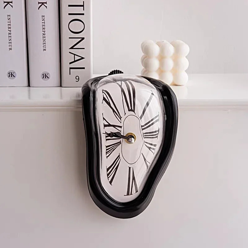 Novel Surreal Melting Distorted Silent Wall Clocks Surrealist Salvador Dali Style Wall Watch Decoration Gift Home Garden 250322