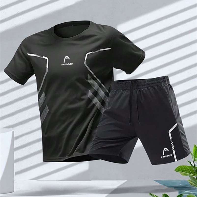 2025 Mens T-shirt and Shorts Set Summer Mens Tennis Short sleeved T-shirt Fashion and Comfortable Badminton Training Shorts 250321