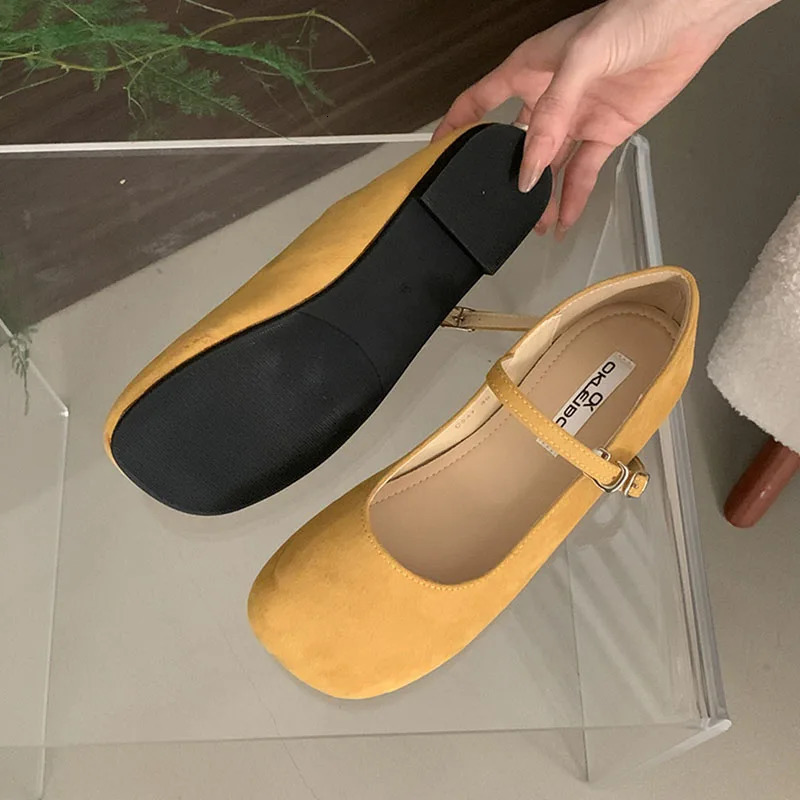 Female Fashion Shallow Footwear Flats Mary Janes Shoes For Women In Spring Summer Buckle Strap Ladies Flats With Shoes 250322