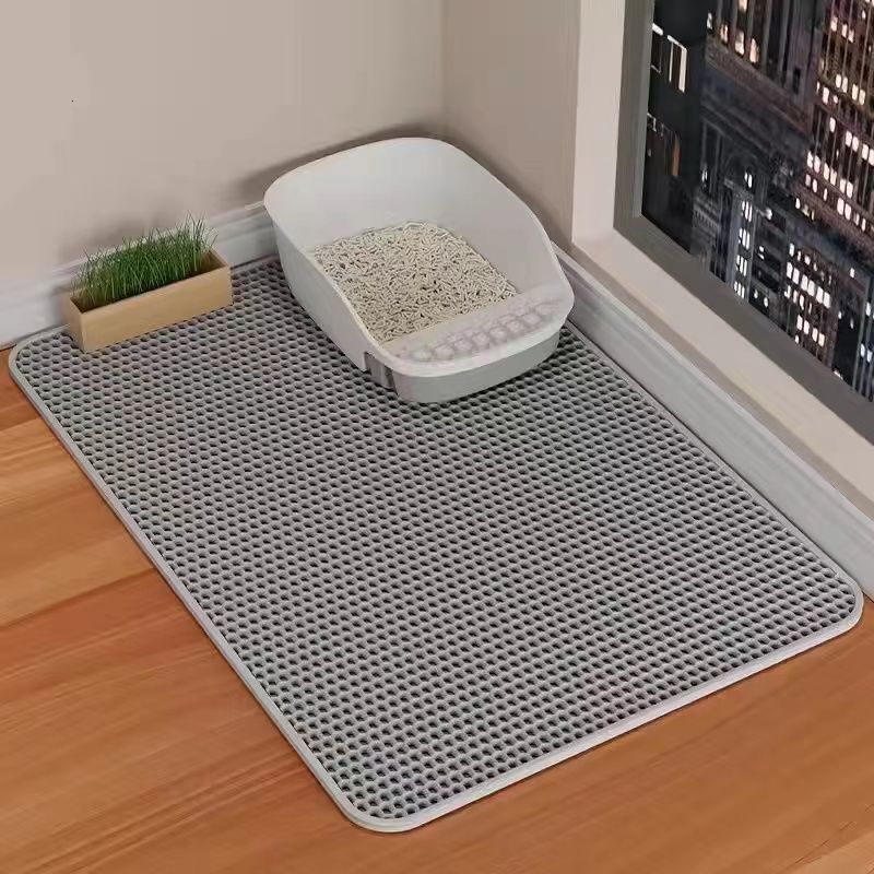Double thick EVA cat litter mat washable anti-spill cat litter mat Cat litter box mat cat supplies