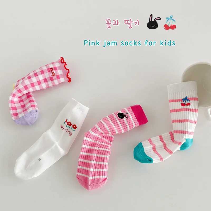 Childrens socks 3-12T girls fancy lace calf socks spring autumn cotton socks baby boys sports socks X2503221
