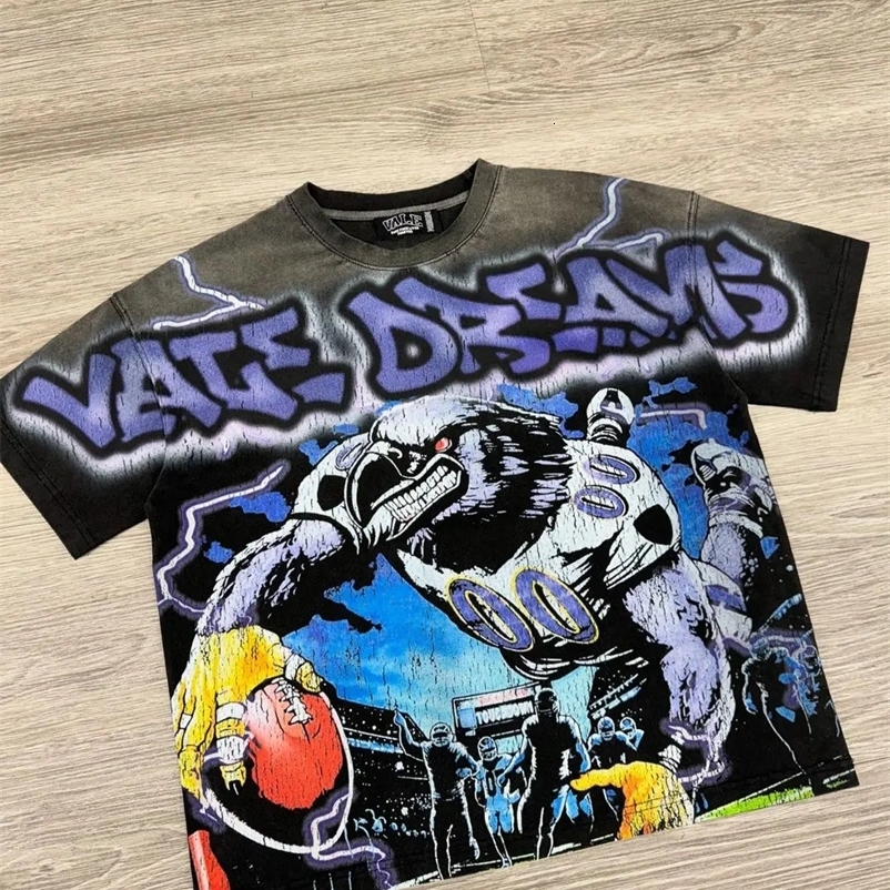 Harajuku vintage vale big graphic t shirts oversized y2k top american gothic all cotton short sleeve t shirt men clothing 250321