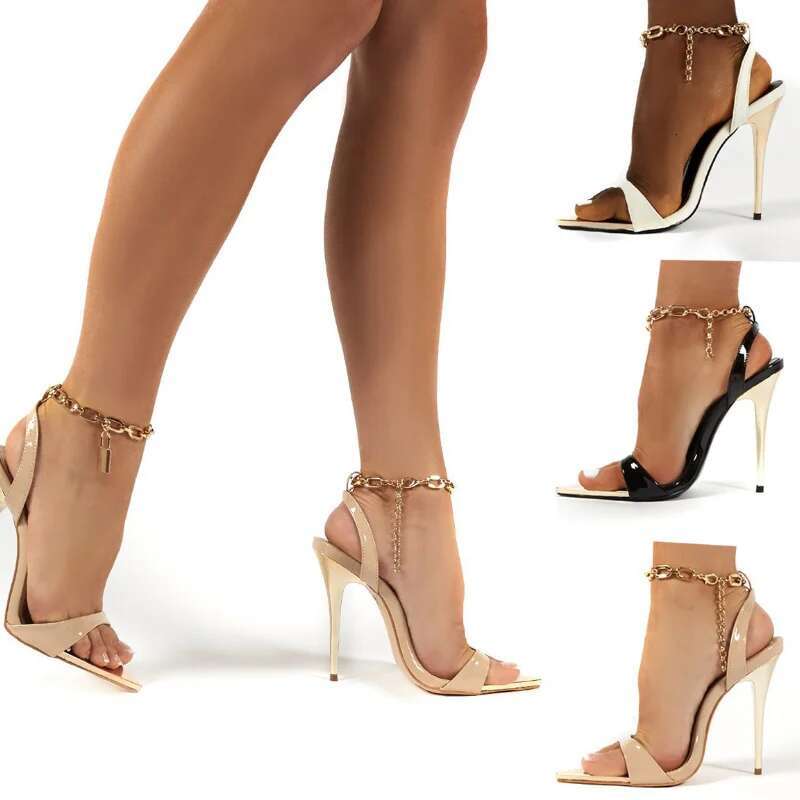 Summer Party Woman Thin High Heels Women Sandals Custom Ankle Chain Strap Pumps Ladies Shoes Stiletto Sandales Wsh3947