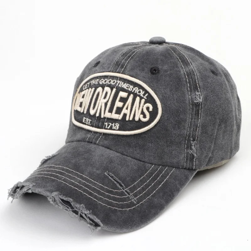 unisex washed cotton baseball cap with letter embroidery retro snap cap for men and womens street clothing outdoor sports hat 250320