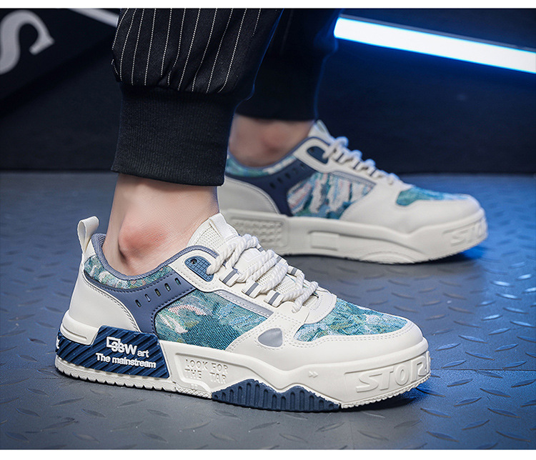 Spring men's shoes new breathable canvas shoes male student trend all match thick sole sports casual shoes Daddy shoes men 2025