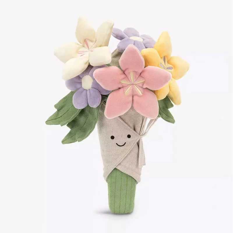 Holding Bouquet Plush Toy Kawaii Simulated Tulip Flower Doll Plush Toy Christmas Graduation Gift For Girls X250322