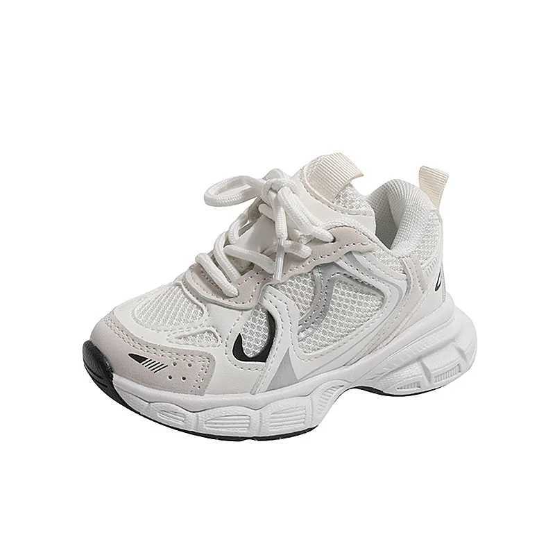 Childrens casual sports shoes and thick soled boys and girls fashion version sports shoes 2024 new childrens mesh breathable running shoes X2503221