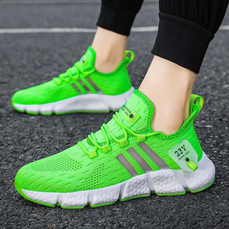 Big size 36-46 couples popcorn sole men's shoes thin casual flying woven sports shoes go with the trend