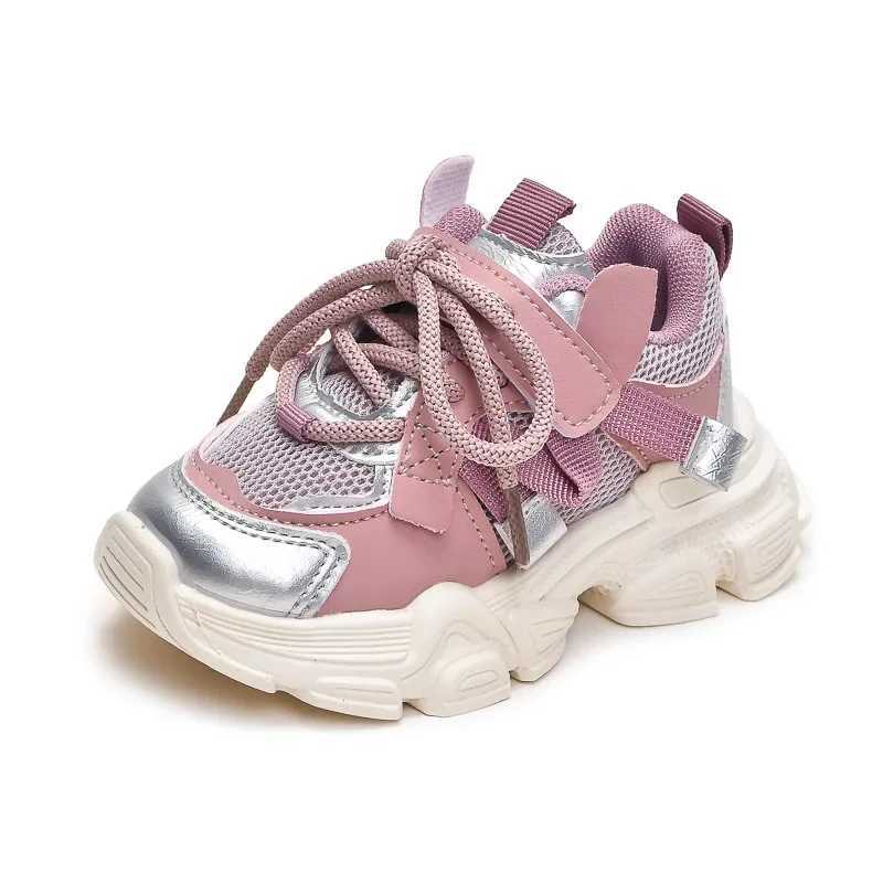 Student sports shoes with thick and soft soles boys and girls running shoes colorful and fashionable 2024 new trend childrens sports shoes anti slip a