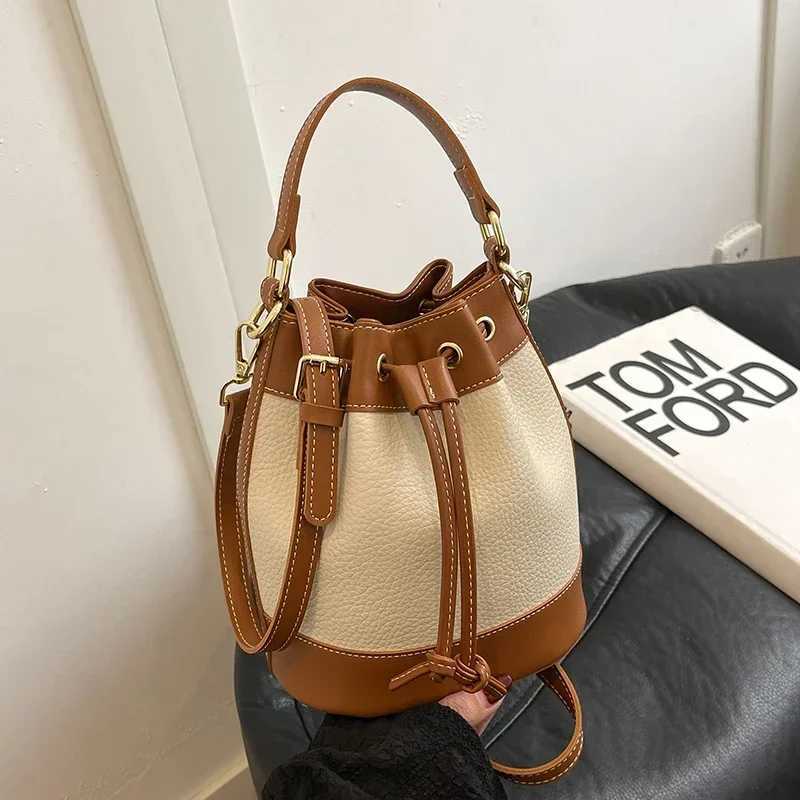 PU String niche design cross body bag popular fashion womens bag for sale 2025 new Versatile Communicating Bucket bag Y250320