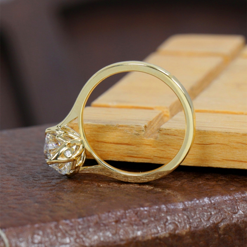 2.50 Ct Oval Diamond Engagement Ring Oval Lab Grown Diamond Ring 18K Yellow Gold CVD Diamond Wedding Ring For Women IGI Certificate