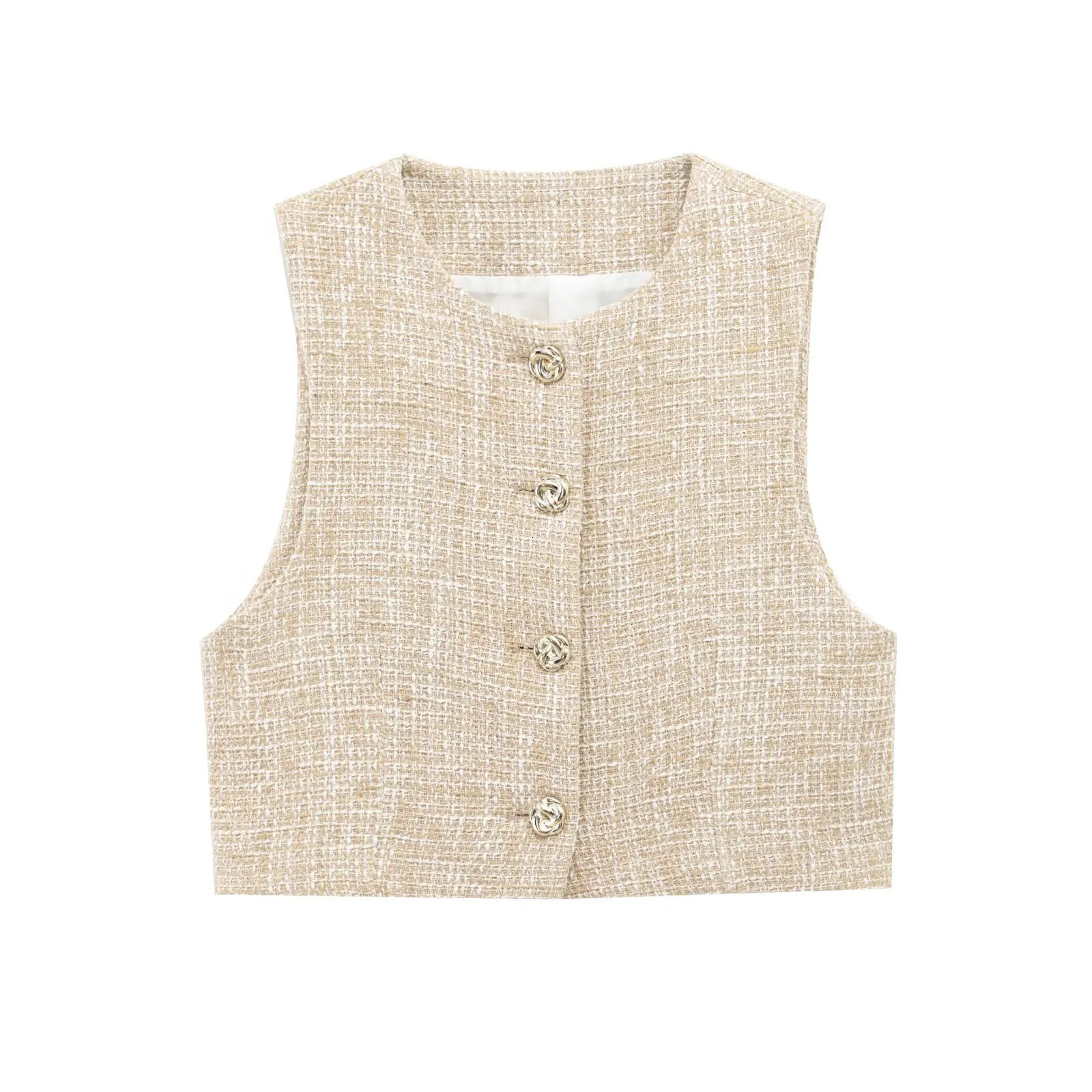RARA 2025 Womens Sleeveless Button Front Vest and Asymmetrical Shorts Set with Decorative Belt for a Stylish Chic Look 250322