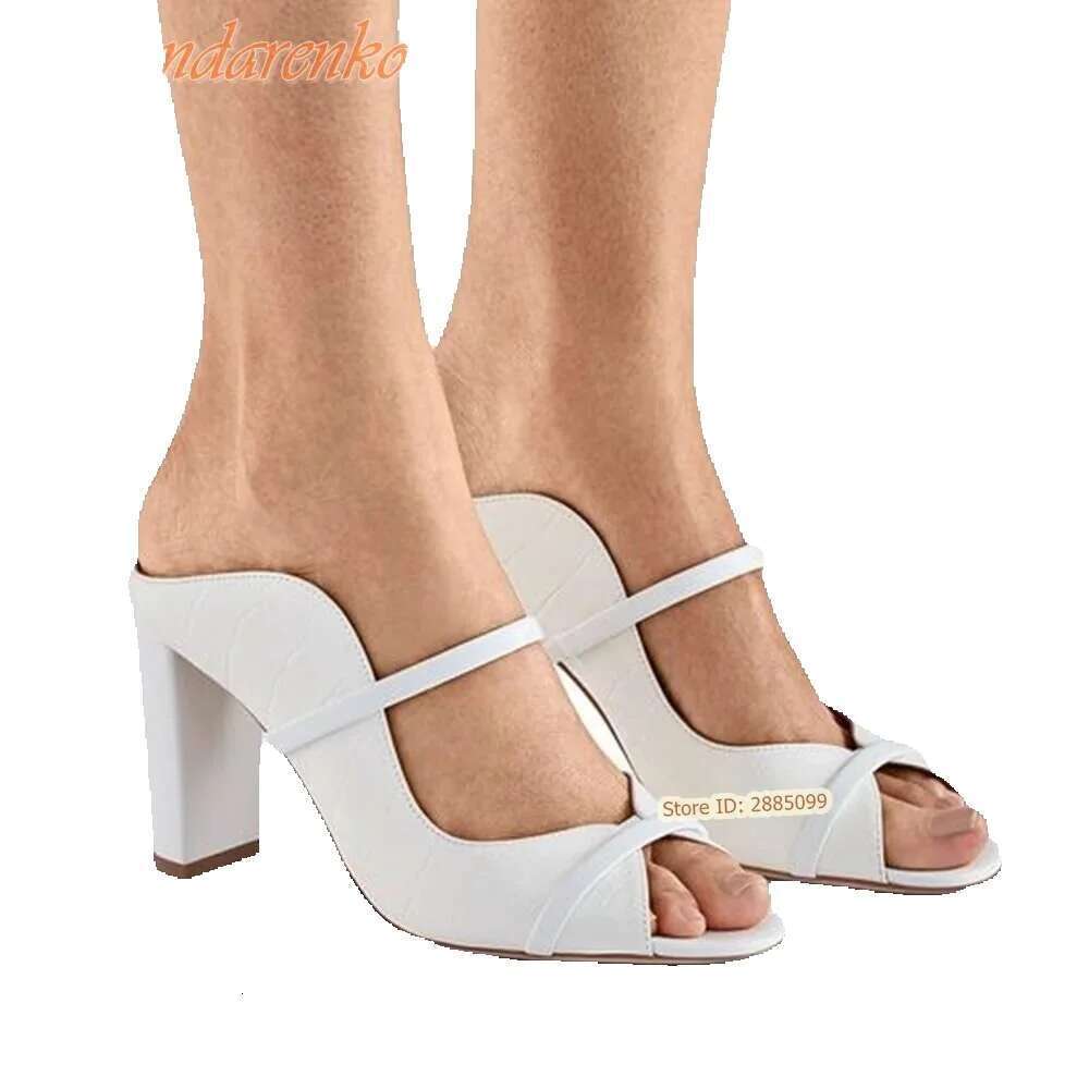Wedge Heels Straps Peep Toe Chunky High Heels Solid Slip On Hollow Women New Shoes Summer Party Designer Sandals Fashion Big Size