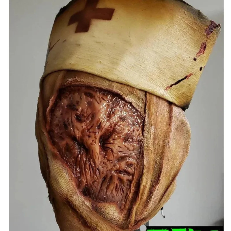 Game Silent Hill Faceless Nurse Cosplay Mask Horror Bloody Latex Masks Halloween Costume Props for Adult High Quality 250321