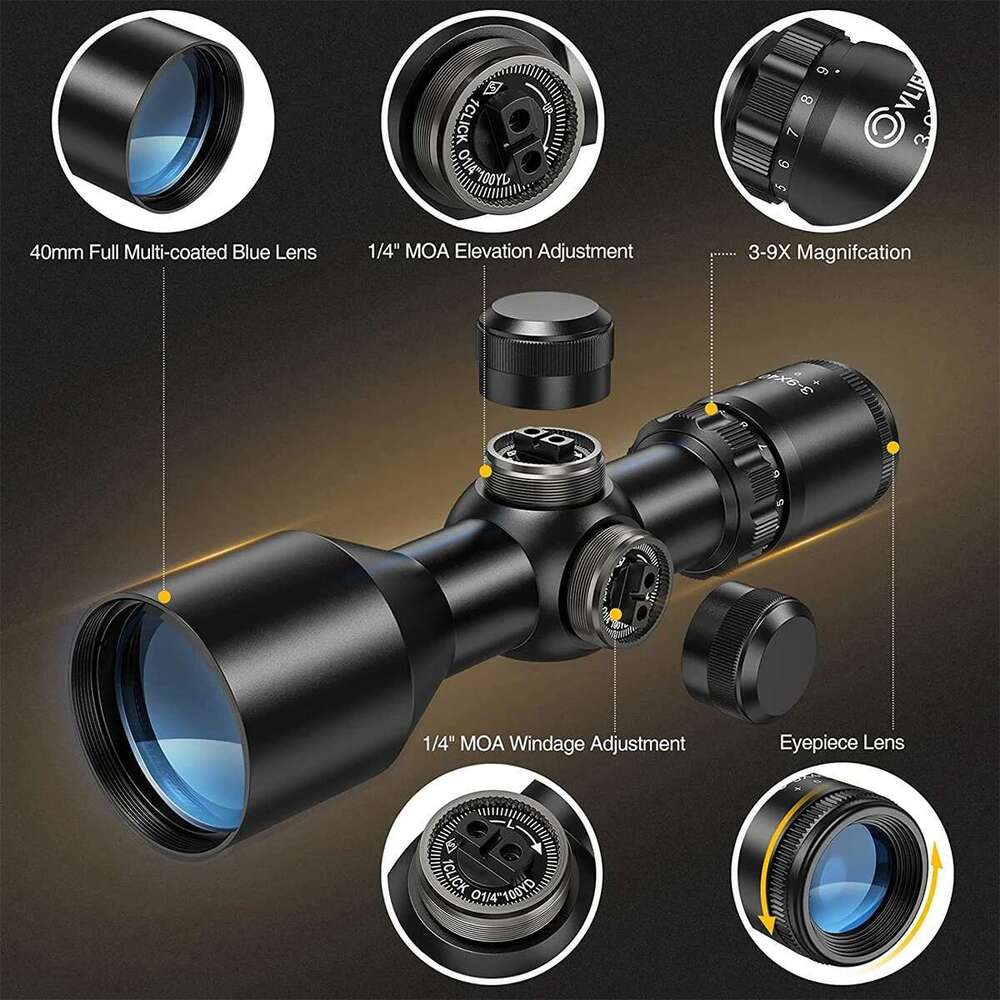 3-9X40 Hunting Air Rifle Scope Wire Rangefinder/ Mil-dot Crosshair Reticle Airsoft Riflescope Quick Aiming Optical Sights