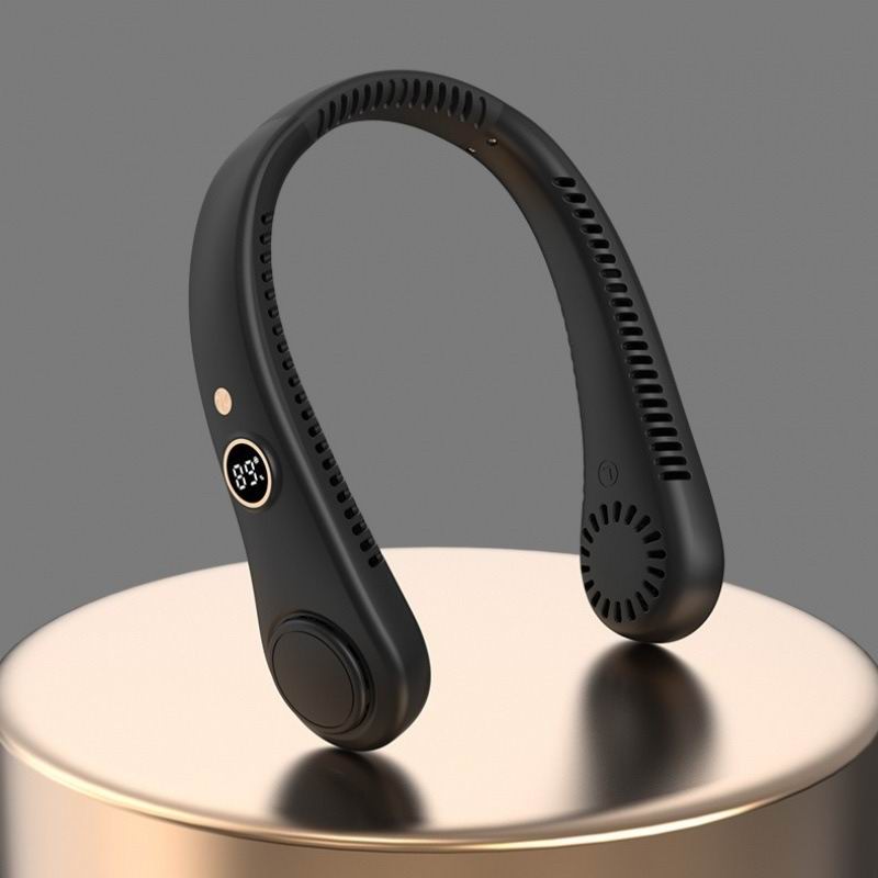Neck Fan, Stay Cool And Comfortable With This USB Rechargeable 5-Speed Adjustable Neck Fan Digital Display Bladeless