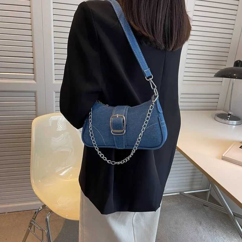 Womens new fashion Cross-shoulder bag shoulder denim bag small design Y2K exquisite jeans bag Y250320