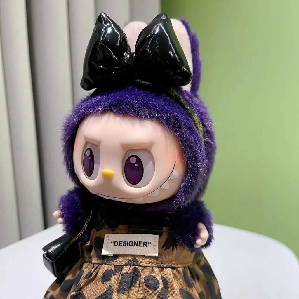 Mini doll clothing accessories suitable for 15-17cm Labubu and 10cm cotton doll handmade leopard print hovering tight fitting clothes Z250322