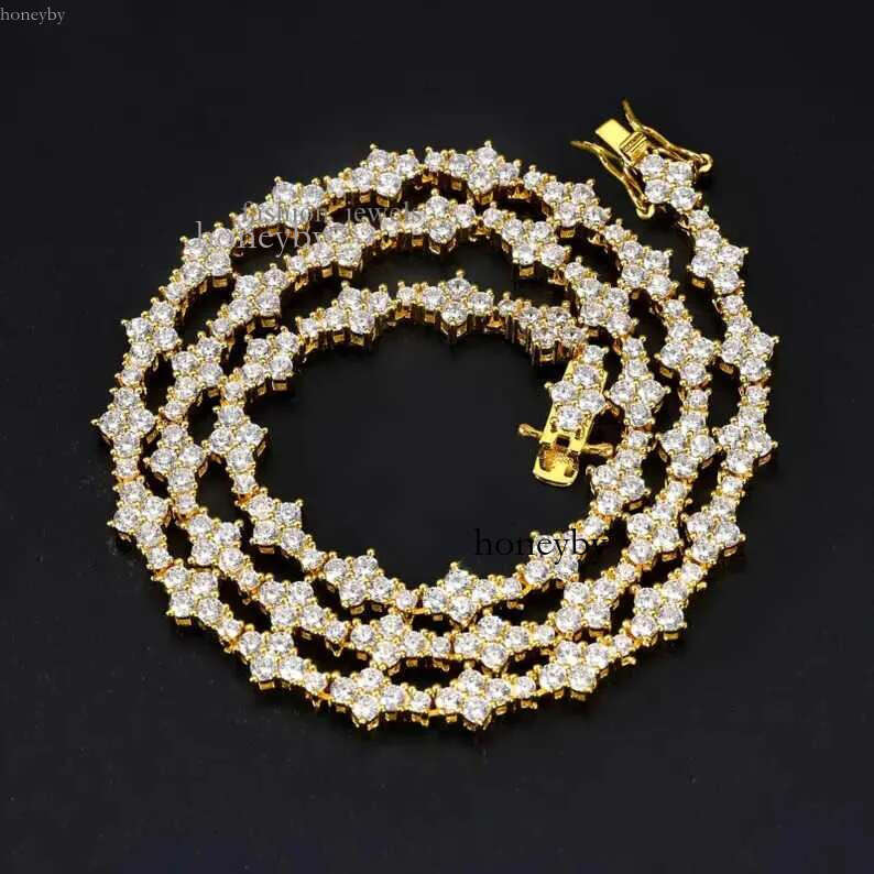 Wholesale Price Hip Hop Jewelry Sterg Sier 7mm VVS1 Round Cut Dia Cross Necklace Moissanite Tennis Chain