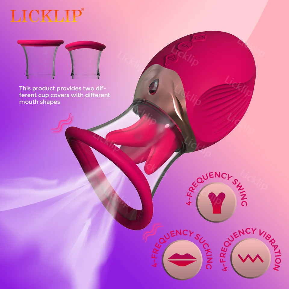 LICKLIP Vacuum Sucking Tongue Licking Vibrator Cup Nipple Massager Clitoris Stimulator Rose Sex Toys for Women masturbation 18 250322