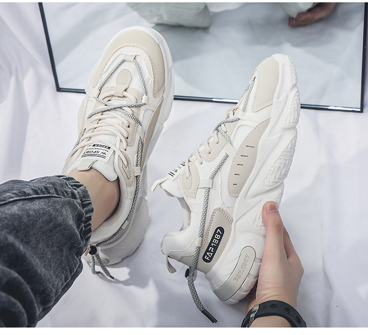 Spring men's shoes new breathable sports shoes men's trend all match platform casual shoes running black fashionable shoes 2025s hot